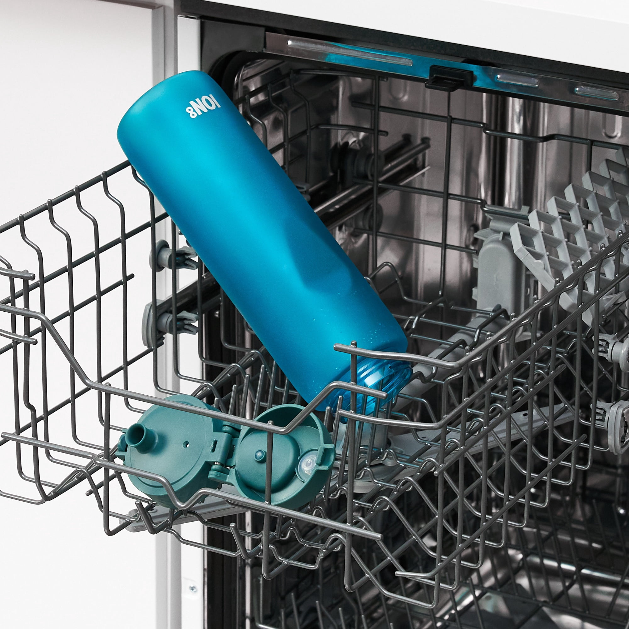 ION8 Leak Proof Flip-Top 1 Litre Water Bottle, BPA Free, Dishwasher-Safe, Aqua, 1000ml (32oz)