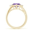 thumbnail image 2 of ANGARA Natural 1.5 Ct. Amethyst with Diamond Classic Ring in 14K Yellow Gold for Women (Ring Size: 3), 2 of 10