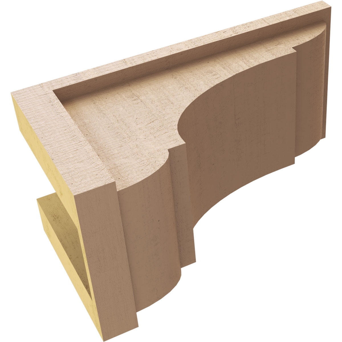 6"W x 12"D x 6"H Wide Bryant Rough Cedar Woodgrain TimberThane Corbel, Primed Tan