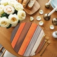 thumbnail image 2 of Round Placemats Orange Brown Gray Striped 15 inch Set of 6 Table Mats for Dining Table Retro Wood Grain Heat Resistant Non-Slip Kitchen & Home Decorative Place Mat Set, 2 of 8