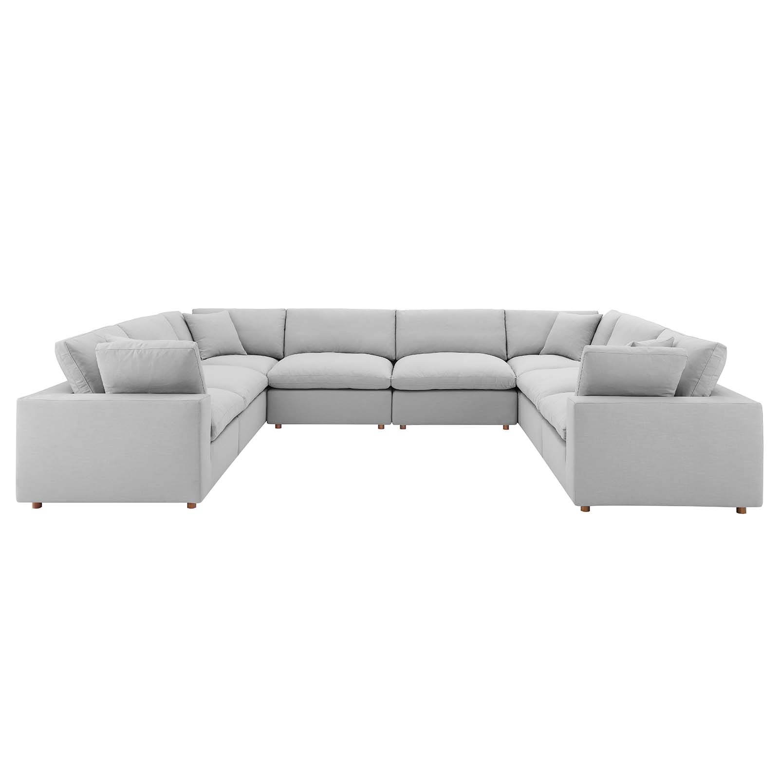 Modular Sectional Deep Sofa Set, Grey Gray, Fabric, Modern Contemporary