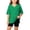 Green, variant on Girls 2pc Outfits Summer Short Sleeve V Neck Drop Shoulder T-Shirts Basic Leggings Shorts Sets Light Blue 12-13 Years