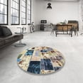 thumbnail image 3 of Ahgly Company Indoor Round Abstract Ash Gray Patchwork Area Rugs, 5' Round, 3 of 6
