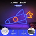 thumbnail image 2 of UPONRAY Rocket Neon Signs, 13.8"*13.8" Dimmable & USB-Powered LED Neon Light, Stylish Wall Decor for Bedroom, Party, Game Room, Man Cave, Bar, 2 of 6