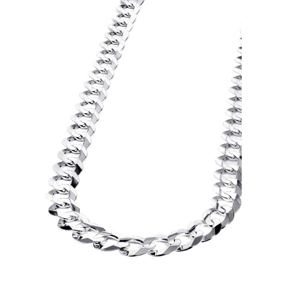 Womens White Gold Chain - Solid Cuban Link 10K/14K Gold