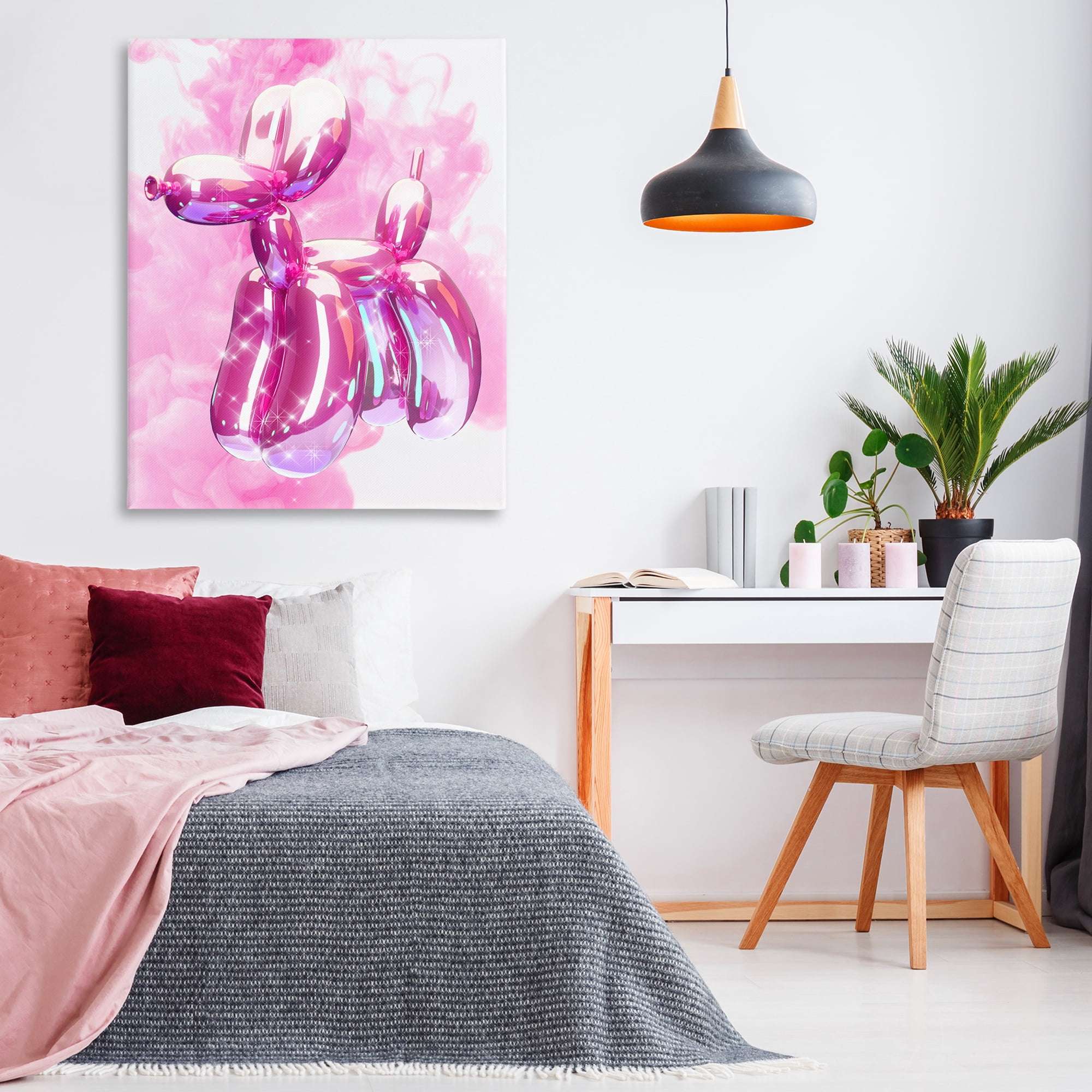 Stupell Industries Balloon Dog with Sparkle Abstract Painting Wrapped Canvas Art Print Wall Art, 36 x 48