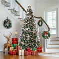 thumbnail image 5 of Alden Design 6ft Pre-lit Frosted Artificial Christmas Tree with Lights, Green, 5 of 9
