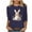 Purple, variant on UTTOASFAY Tops for Women Plus Size Easter Bunny Egg Print Three Quarter Sleeve Print Round Neck 3/4 Sleeve Loose T-shirt,Women's Easter Blouse