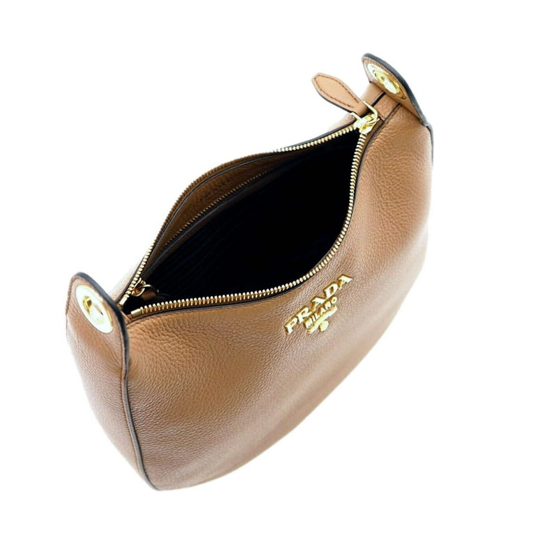 PRADA プラダ ショルダーバッグ VITELLO PHENIX Prada Vitello Phenix Handbag, Shoulder Strap Purse, Caramel