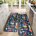 thumbnail image 4 of Kitchen Rugs Sets Of 2,Pioneer Flower Floral Print Pattern Anti Fatigue Kitchen Mat Rugs Non Slip Washable,Decorative Kitchen Floor Mats for Kitchen,Sink,Laundry,17"x47"+17"x47", 4 of 5