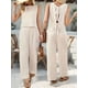 thumbnail image 5 of Conjuntos de 2 Piezas para Mujer, Chaleco, Cuello Redondo, Sin Mangas, Conjuntos Casuales, Pantalones de Pierna , Trajes. Albaricoque M, 5 of 9