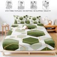 thumbnail image 5 of Full Size Fitted Sheet Set - Sage Green Marble 3 Piece Bedding Sets 16" Deep Pocket Fitted Sheet with 2 Pillowcases Gold White Geometric Hexagon Modern Brushed Microfiber Hotel Luxury Bed Sheets, 5 of 9