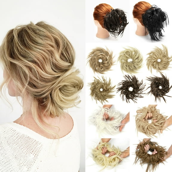 DODOING Messy Bun Hair Piece Hair Extensions Hairpiece Synthetic Hair Extensions Scrunchies Hairpiece Fake Hair Scrunchie for Women