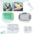 thumbnail image 3 of Naiovety Cajas Bento para microondas, ensaladera de plástico de doble capa a prueba de fugas, compartimentos de mantenimiento fresco, contenedor de Mostrada Naiovety HA067861-01, 3 of 6