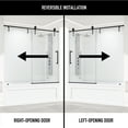 thumbnail image 3 of VIGO Hamilton 56 in. to 60 in. W Aerodynamic Frameless Sliding Tub Door in Matte Black with Clear Glass, 3 of 9
