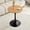 Black & Wood, variant on Round Tulip Dining Table, Small Pedestal Bistro Table with Metal Base for Kitchen Living Room