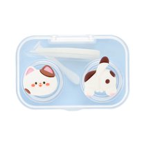 Unique Bargains 1 Set Contact Lens Case Contact Lens Container Contact Lens Carrier Kitten Style C 2.36"x1.65"x1.1" Blue