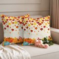 thumbnail image 6 of Outdoor Pillow Covers 20x20 Set of 2, Orange Pumpkins Fall Waterproof Patio Throw Pillow Covers for Couch Sofa Chair, Thanksgiving Maple Leaves Weeping Rustic Decorative Pillowcases for Throw Pillows, 6 of 9