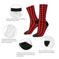 thumbnail image 4 of Honeii Retro red and Black Houndstooth Print Adult Socks,Crew Socks,Casual Calf Socks,Daily Wear Socks for Men & Women, Perfect for Sports, Casual and Everyday Use, 4 of 6