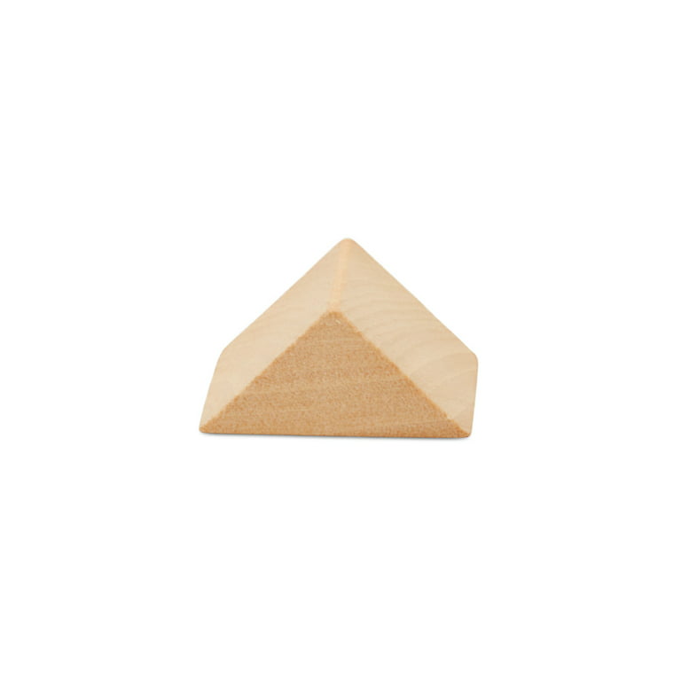 Triangle Wood Building Blocks 1-1/8-Inch, Pack of 100 Unfinished Wood Block for Crafting, Open Ended & Loose-Parts Play, by Woodpeckers