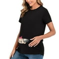 thumbnail image 2 of Itsun Maternity Tops,Ladies Fashion Solid Color Print Short Sleeve Pregnant Woman Casual Clothe Top Black, 2 of 5