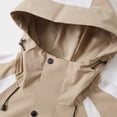 thumbnail image 4 of JUUYY Men's Windbreaker Raincoat Windproof Jacket Softshell Lined Coat with Hood for Hiking Fishing Color Block Fashion Clothes Khaki M, 4 of 6