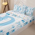 thumbnail image 3 of Castle Fairy Blue Cherry Bow Letter D Zipper Twin Comforter Sets with Fitted Sheet and 2 Pillowcases for Girls,Kawaii Fruit Initial Zipper Bedding Set,4-Piece,Reversible, 3 of 6