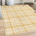 thumbnail image 1 of Plaid Decorative Rug, Modified Stripes Crossed Horizontal and Vertical Lines Forming Squares, Quality Carpet for Bedroom Dorm and Living Room, 6 Sizes, Mustard White, by Ambesonne, 1 of 4