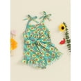 thumbnail image 4 of Musuos Kid Girls Short Jumpsuit, 1-5 Years Tie-up Spaghetti Straps Avocado Print Romper Clothes for Casual Toddler Summer Clothes, 4 of 10