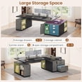 thumbnail image 4 of SEDETA 77.1" Executive Large Electric Standing Desk, Height Adjustable Sit Stand Desk with 2 Drawers, Storage Cabinet & Charging Port for Home Office, Grey, 4 of 9