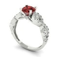 thumbnail image 2 of 1.42 ctw Solitaire with Zirconia Diamond Accents Anniversary Ring for Women | Round Cut Natural Garnet | Hyperallergenic Solid 18K White Gold, 2 of 5