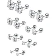 thumbnail image 2 of Knubmt 7 Pairs 2-8mm Cubic Zirconia Stud Earrings 316L Stainless Steel Stud Earrings Set for Women Men, 2 of 6