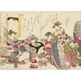 thumbnail image 2 of Santō Kyōden 14x11 Black Ornate Wood Framed Double Matted Museum Art Print Titled: Shin Bijin Awase Jihitsu Kagami, Pl.7 (1784), 2 of 5