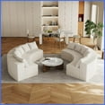thumbnail image 5 of 6-Module Curved Modular Corduroy Sofa with 4 Pillows – Cozy Sectional for Living Room, Bedroom & Office, 5 of 7