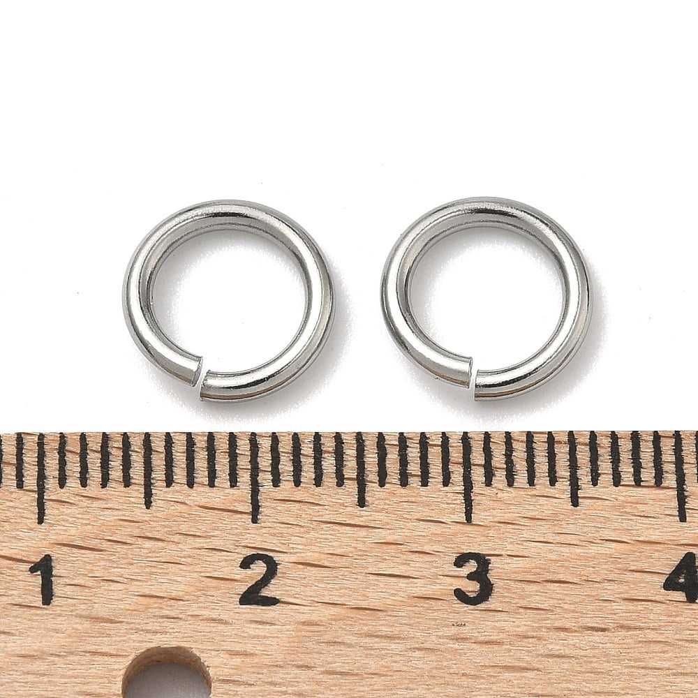 Resistant 304 Stainless Steel Open Jump Rings Saw Cut Round Stainless Steel Color 10x1.5mm 15 Gauge Inner Diameter: 7mmr Hole: 7mm