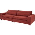 thumbnail image 6 of Tabaray 105" Sectional Couch Sofa, Modern 3 Seat Couch with  Cushion and Inclined Backrest, Comfy Loveseat Sofa Beige Couch for Living Room, Bedroom, Office, Home Sofa Set Red, 6 of 7
