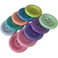 thumbnail image 1 of y 2 Inch Large Button Crafts Flat Plastic Buttons 4 Holes Pastel Color 10 Pieces for Craft Making, Clothing Sewing Projects, Scrapbooking, 1 of 5