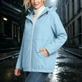 thumbnail image 4 of WPPGONE Womens Windbreaker Jacket Hooded Water-Repellent Hem Drawstring Zip Up Long Sleeve Coat Outdoor Autumn Winter Fashion Casual Jacket with Pockets, 4 of 9