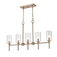 thumbnail image 4 of Millennium Lighting  Chastine 5 Light Chandelier with Clear Rippled Glass Shades Modern Gold Matte Gold, 4 of 5