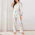 thumbnail image 2 of Pajamas for Women Set - Hand drawn lion Comfy Long Sleeve Button Up Pajama Sets for Women 2 Piece, Soft Sleepwear Nightwear Pjs Lounge Sets for Women with Pockets, 2 of 6