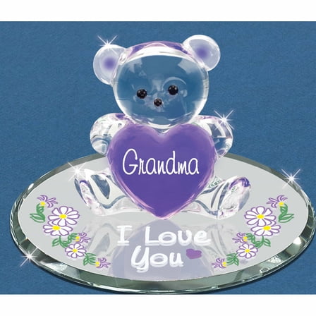 Fashion Bear Grandma, I Love You Glass Figurine (4.06 X 3.87) Made In China -Jewelry By Sweet Pea