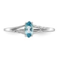 thumbnail image 5 of Solid 14k White Gold Blue Topaz Birthstone Marquise Engagement Ring Size 7.5, 5 of 6