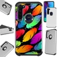 thumbnail image 1 of Compatible with Motorola Moto G Stylus (2020) | Moto G Power (2020) | Moto G Pro Fusion Hybrid Phone Case Cover (Colorful Feather), 1 of 1