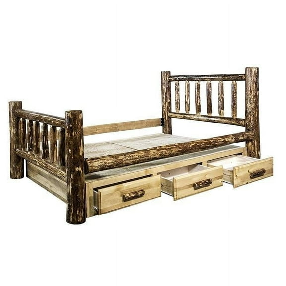 Montana Woodworks MWGCSBT Glacier Country Collection Twin Bed with Storage