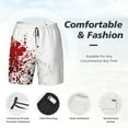 thumbnail image 3 of Mens Blood Splatter Swimming Trunks with Compression Liner Beach Quick Dry Swim Shorts, 3 of 6