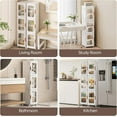 thumbnail image 5 of Narrow Bathroom Storage Cabinet with Doors and Shelves, 4-Tiers Slim Tall Storage Organizer with Wheels, Plastic Foldable Skinny Storage Cabinet for Small Spaces, Kitchen, Living Room, 5 of 7