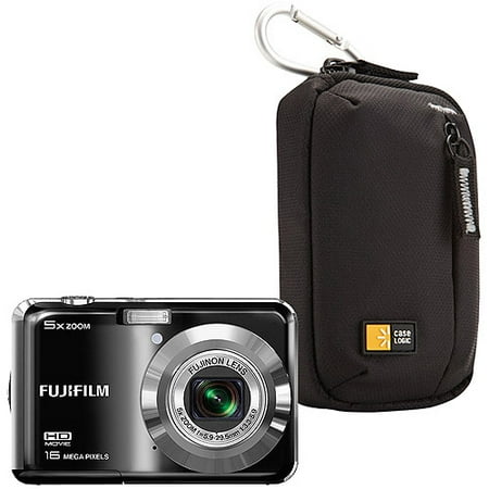 Fujifilm Finepix AX560 Black 16MP Digital Camera w/ 5x Optical Zoom Value Bundle with Case
