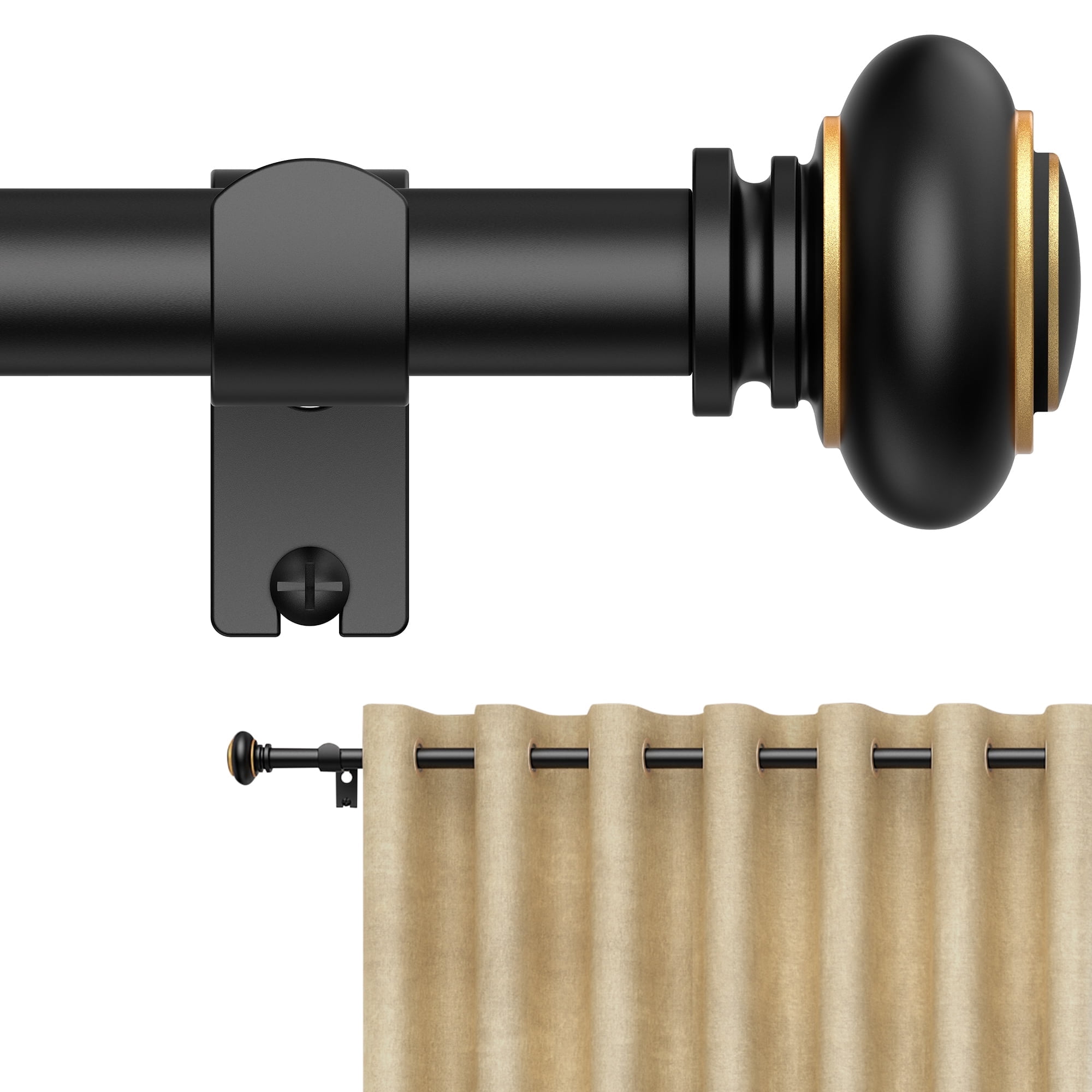 BloomFlower Curtain Rods 18-189 inch, for Window 180 Inch, Adjustable