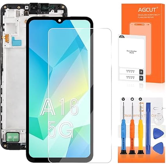 INCELL Domestic Screen Replacement for Samsung Galaxy A16 5G A166 A166B, A166P, A166U LCD Display Digitizer Full Assembly Black with Frame