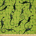 thumbnail image 2 of Ambesonne Lizards Fabric by the Yard Microfiber, Slender Shaped Reptiles, 10 Yards, Apple Green and Charcoal Grey, 2 of 2